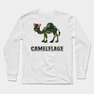 Camelflage funny merch for camels lovers, army lovers, camouflage lovers Long Sleeve T-Shirt